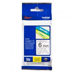 TZ Tape BROTHER 6mm Black on Clear, Laminated, 8m lenght, for P-Touch