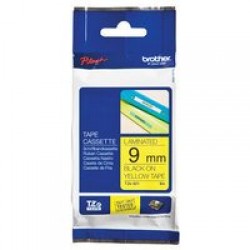 TZ Tape BROTHER 9mm Black on Yellow, Laminated, 8m lenght, for P-Touch