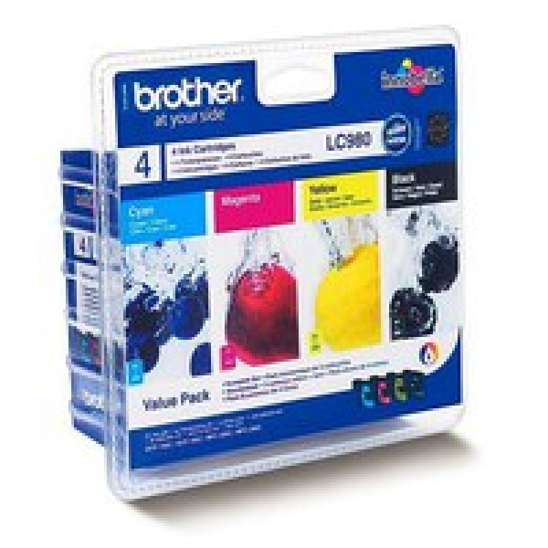 Brother LC980 Value Multipack (DCP-165C-MFC-295CW- MFC-290C - DCP-265CN - DCP-375CW), Black, Cyan, Magenta, Yellow-LC980VALBP