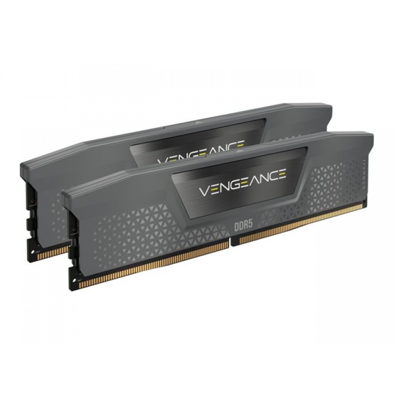 CORSAIR VENGEANCE 32GB 2x16GB DDR5 5200MT/s DIMM Unbuffered 40-40-40-77 Std PMIC AMD EXPO Cool Grey Heatspreader Black PCB 1.25V