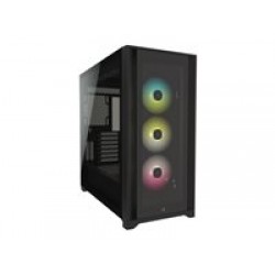 CORSAIR iCUE 5000X RGB Tempered Glass Mid-Tower ATX Smart Case Black