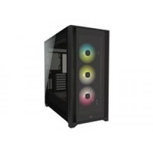 CORSAIR iCUE 5000X RGB Tempered Glass Mid-Tower ATX Smart Case Black