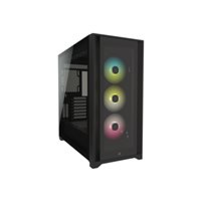 CORSAIR iCUE 5000X RGB Tempered Glass Mid-Tower ATX Smart Case Black-CC-9011212-WW