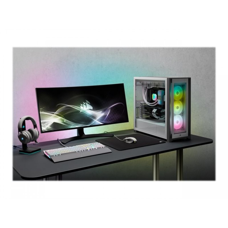 CORSAIR iCUE 5000X RGB Tempered Glass Mid-Tower ATX Smart Case White-CC-9011213-WW