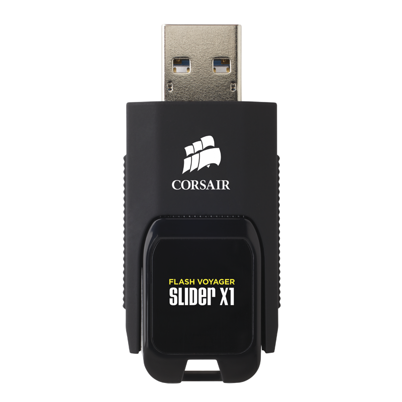 Corsair Voyager Slider X1 USB 3.0 64GB, Capless Design, Read 130MBs, Plug and Play-CMFSL3X1-64GB