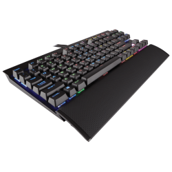 Геймърска клавиатура Corsair K65 LUX RGB Compact Mechanical (метална основа, 10 key-less, RGB Backlit, Cherry MX Red, US layout) Black