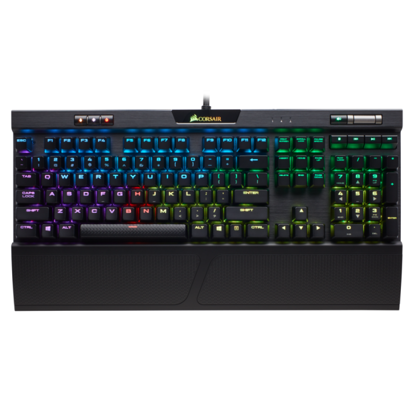 Геймърска клавиатура Corsair K70 RGB MK.2 Mechanical (метална основа, RGB Backlit, Cherry MX Brown, US layout) Black-CH-9109012-NA