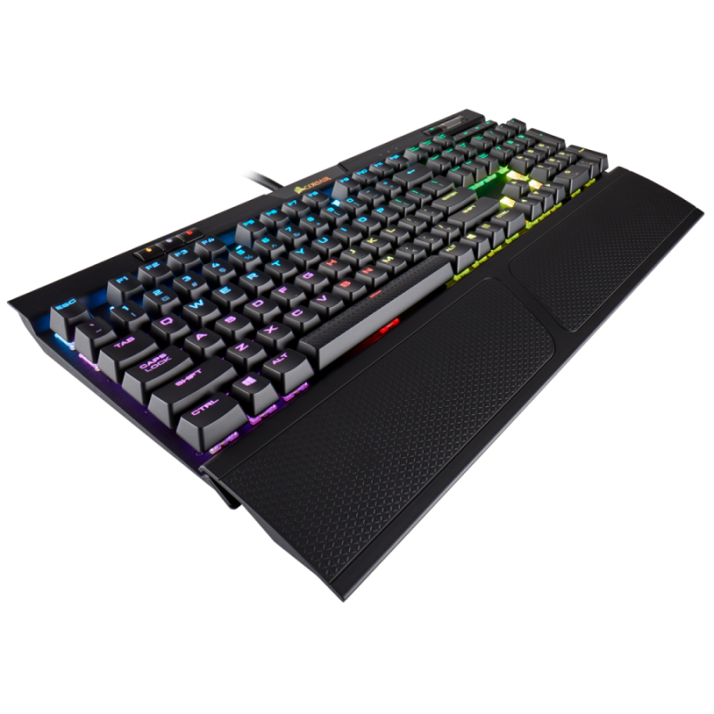 Геймърска клавиатура Corsair K70 RGB MK.2 Mechanical (метална основа, RGB Backlit, Cherry MX Silent, US layout) Black-CH-9109013-NA