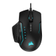 Геймърска мишка Corsair Glaive RGB PRO, Comfort FPS/MOBA (7 програмируеми бутона, 1 профил, 3 зони RGB, 18 000 dpi, до 1000Hz, USB, сменяеми ръкохватки, Black)-CH-9302211-EU