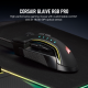 Геймърска мишка Corsair Glaive RGB PRO, Comfort FPS/MOBA (7 програмируеми бутона, 1 профил, 3 зони RGB, 18 000 dpi, до 1000Hz, USB, сменяеми ръкохватки, Black)-CH-9302211-EU