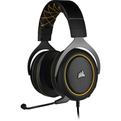 Геймърски слушалки Corsair HS60 PRO Surround Gaming Headset (50mm неодимови говорители, 7.1 съраунд, контрол на звука, микрофон, USB) Yellow
