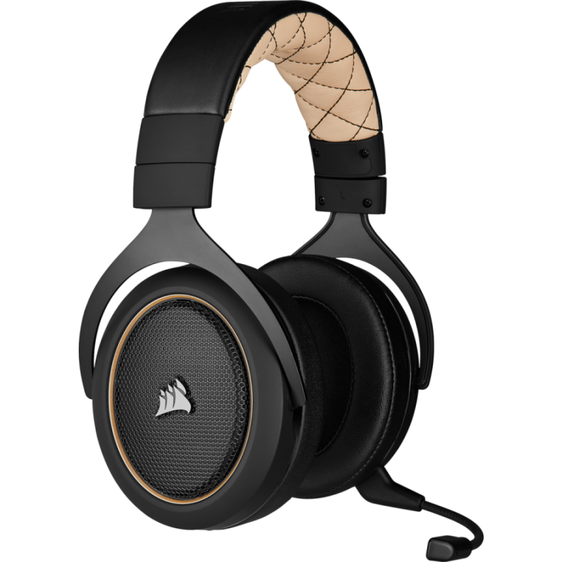 Геймърски слушалки Corsair HS70 PRO Wireless Gaming Headset (50mm неодимови говорители, 7.1 съраунд, 16 часа с едно зареждане, контрол на звука, микрофон, USB) Cream-CA-9011210-EU