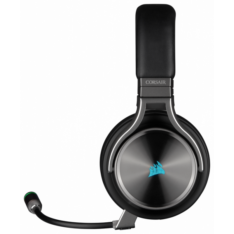 Геймърски слушалки Corsair Virtuoso RGB Wireless SE with Slipstream High-Fidelity Gaming Headset (50mm неодимови говорители, 7.1 съраунд, 20 часа с едно зареждане, контрол на звука, микрофон, USB) Gunmetal-CA-9011180-EU
