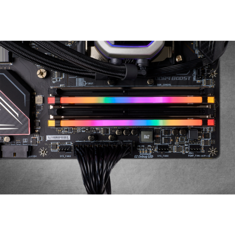 Corsair DDR4, 3200MHz 16GB (2 x 8GB) 288 DIMM, Unbuffered, 16-18-18-36, Vengeance RGB PRO black Heat spreader, RGB LED, 1.35V, XMP 2.0-CMW16GX4M2C3200C16