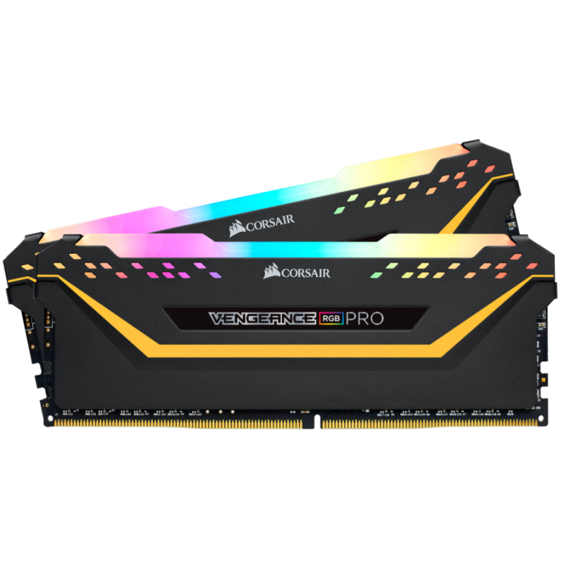 Corsair DDR4, 3200MHz 16GB (2 x 8GB) 288 DIMM, Unbuffered, 16-18-18-36, Vengeance RGB PRO black Heat spreader, RGB LED, 1.35V, XMP 2.0, TUF Gaming Edition-CMW16GX4M2C3200C16-TUF