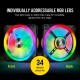 Corsair iCUE QL120 RGB Individually Addressable RGB LED, PWM control, 120mm Fan, Single Pack-CO-9050097-WW