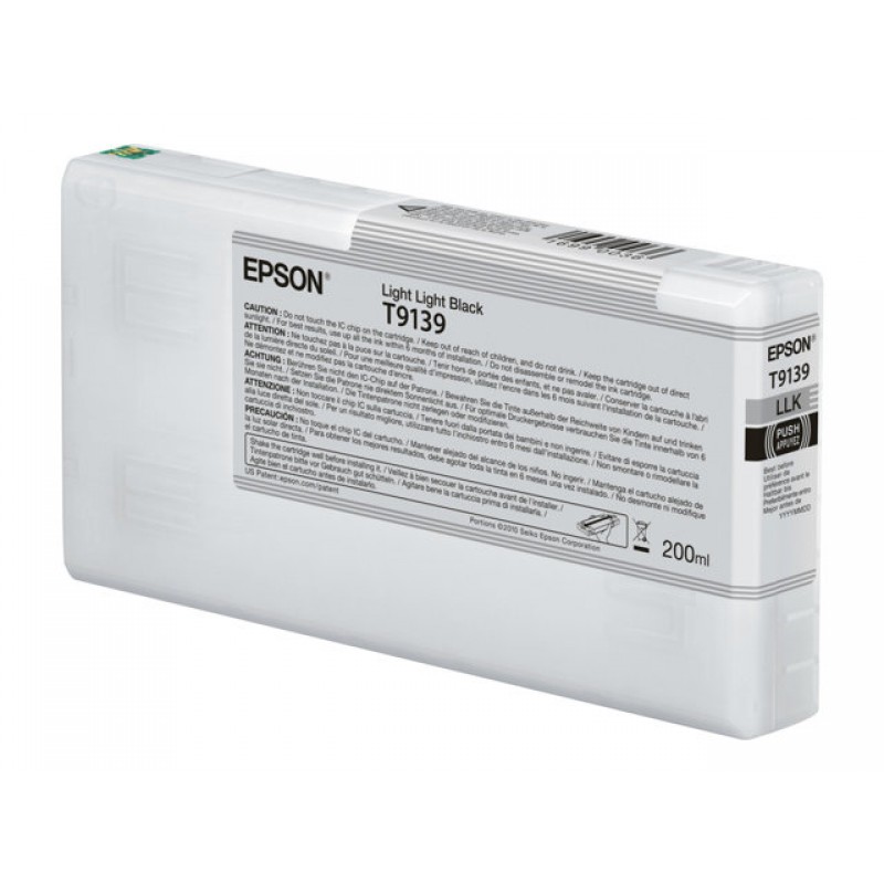 EPSON T9139 Light Light Black Ink Cartridge 200ml, C13T913900