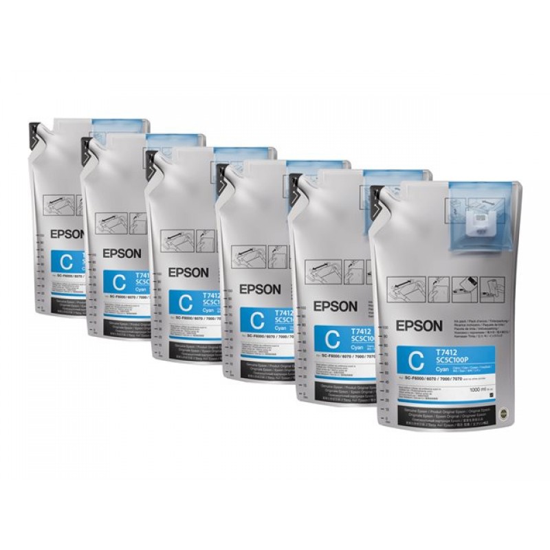 EPSON UltraChrome DS Cyan T741200 1Lx6packs-C13T741200