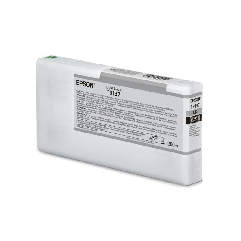 Ink Cartridge EPSON, Ultrachrome® HDR, T9137, Singlepack, 1 x 200.0 ml Light Black, Standard-C13T913700
