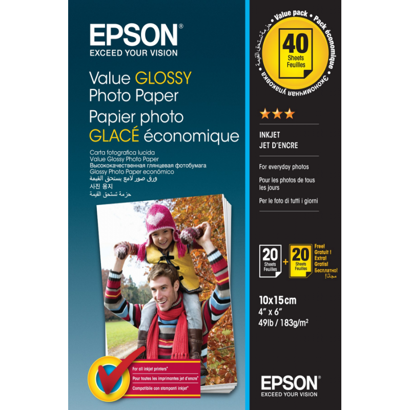 Value Glossy Photo Paper 10x15cm BOGOF-C13S400044