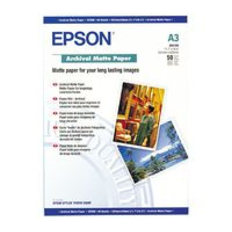 A3 Archival Matte Paper 50 sheets, 192g/m²-C13S041344
