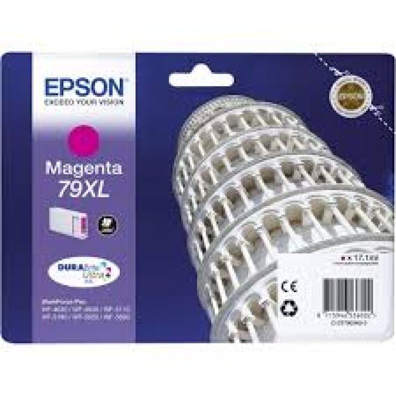 Ink Cartridge EPSON DURABrite™ Ultra, 79XL, Singlepack, 1 x 17.1 ml Magenta, High, XL for WorkForce Pro WF-4630DWF/WF-4640DTWF/WF-5110DW/WF-5190DW/WF-5620DWF/WF-5690DWF-C13T79034010