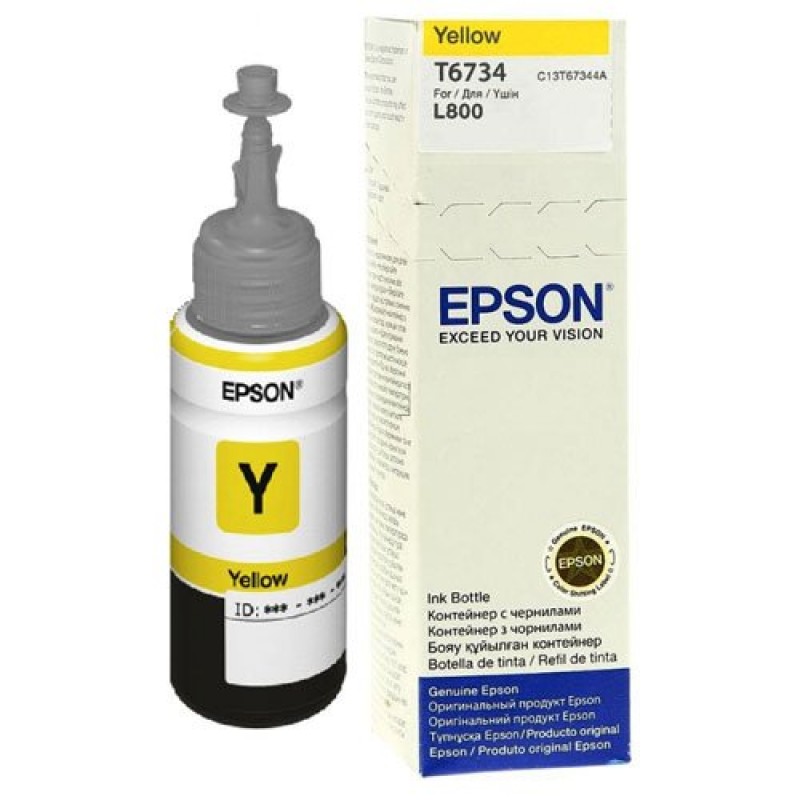 Ink Cartridge EPSON T6734, 6 colour ink bottles, Singlepack, 1 x 70.0 ml Yellow-C13T67344A