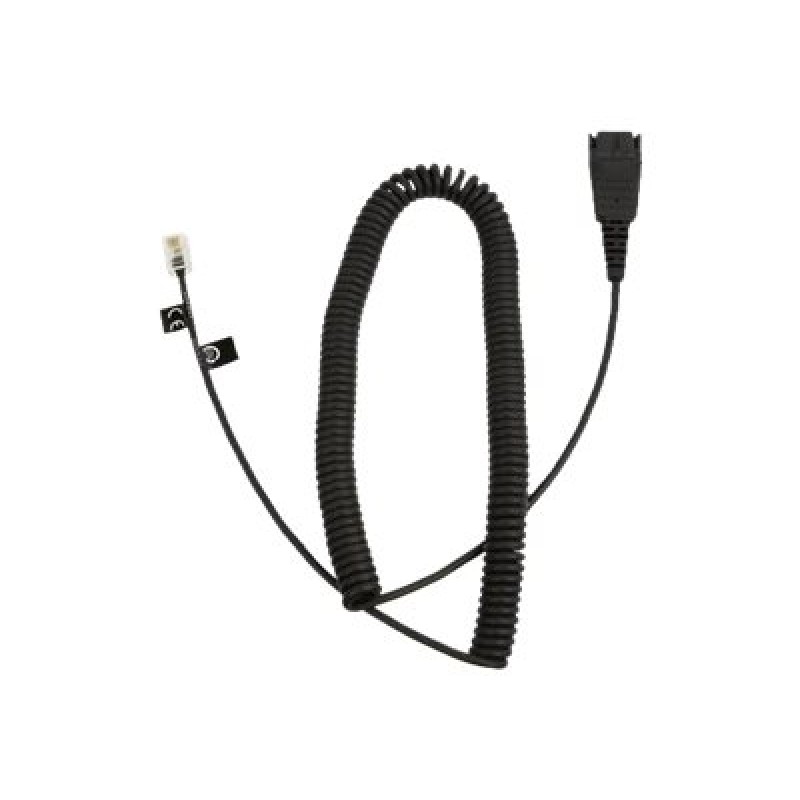 JABRA QD to RJ10 coiled 0.5 - 2 meters Siemens compatibility, 8800-01-06