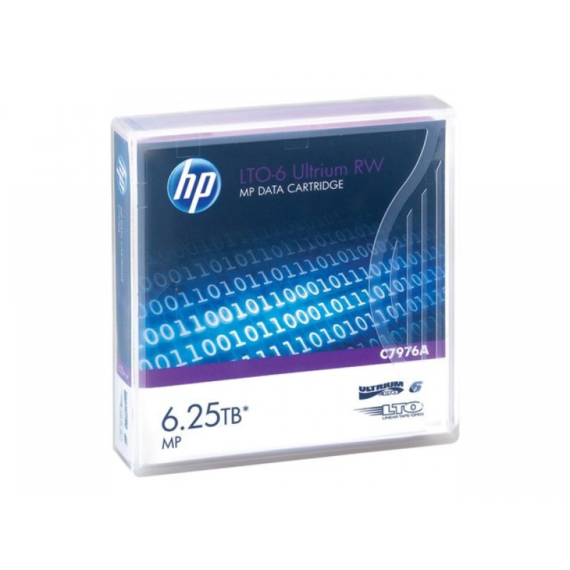 HPE HP Tape LTO Ultrium 6 RW 2.5TB/6.25TB MP single unit, C7976A