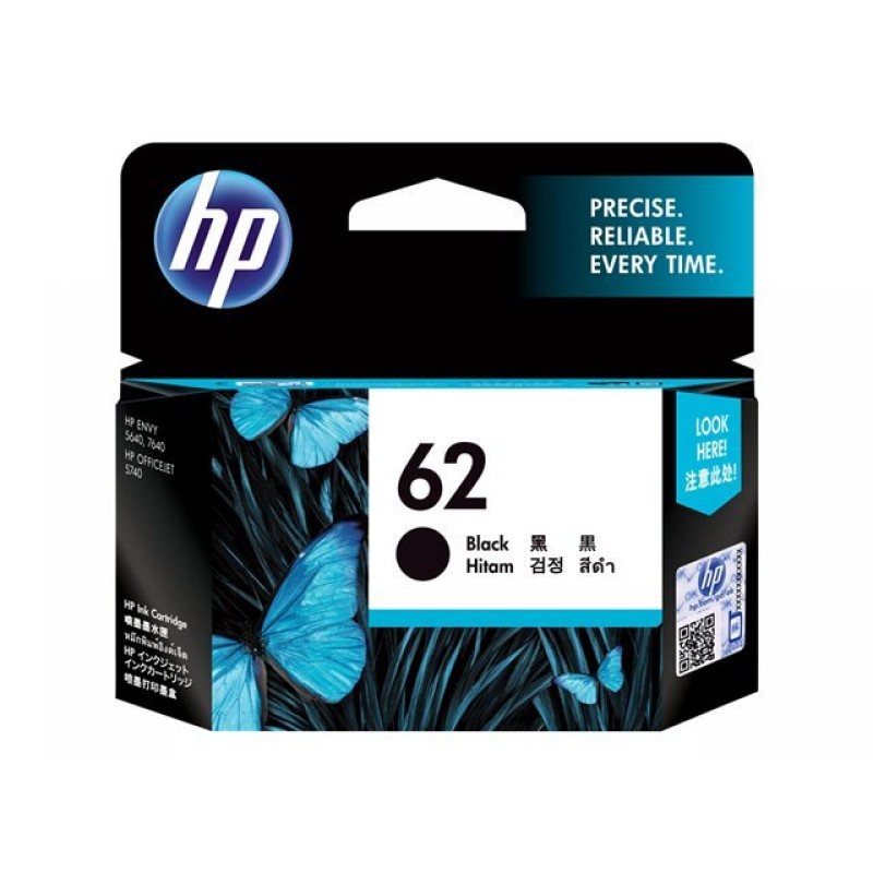 HP 62 ink cartridge black standard capacity 1-pack-C2P04AE#UUS