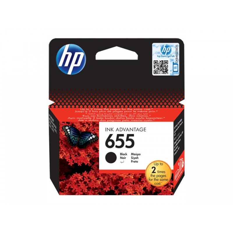 HP 655 ink cartridge black standard capacity 550 pages 1-pack-CZ109AE#BHK