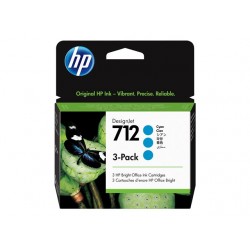 HP 712 3-Pack 29-ml Cyan DesignJet Ink Cartridge