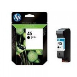 HP 45 Value Original Ink Cartridge; Black;  Page Yield 930;  HP DeskJet  710;720;815;820;850;880;890;895;930;950;959;960;970;980;990;1100;1120;1125;1180;1220;1280;1600;6122;9300