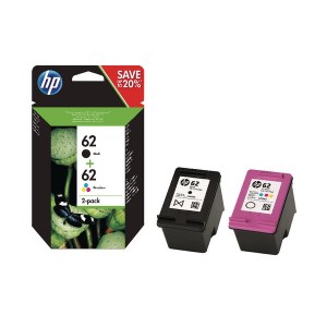 HP 62 Combo 2-Pack Original Ink Cartridge; Black/Tri-color;  Page Yield 200/165; HP ENVY 5642; 5644; 5744; 5646; 5540;