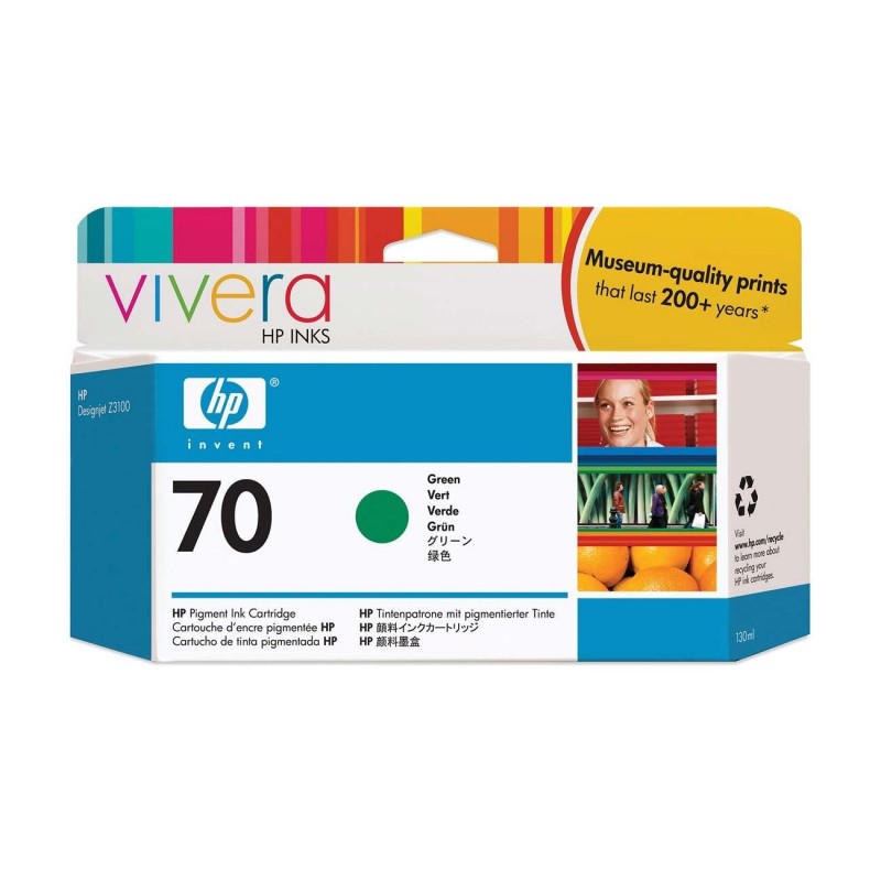 HP 70 Standard 1-Pack Original Ink Cartridge; Green ;  ; HP DesignJet Z3100, Z3200-C9457A