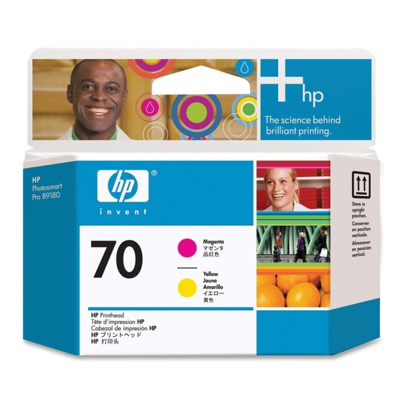 HP 70 Standard 1-Pack Original Ink Cartridge; Magenta + Yellow;  ; HP DesignJet Z2100, Z3100, Z3200, Z5200, Z5400-C9406A