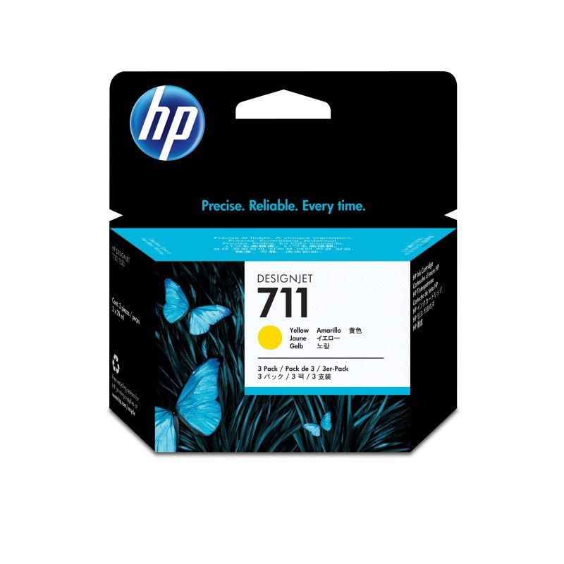 HP 711 3 - Pack  Original Ink Cartridge; Yellow;  ; HP DesignJet T120, T520-CZ136A