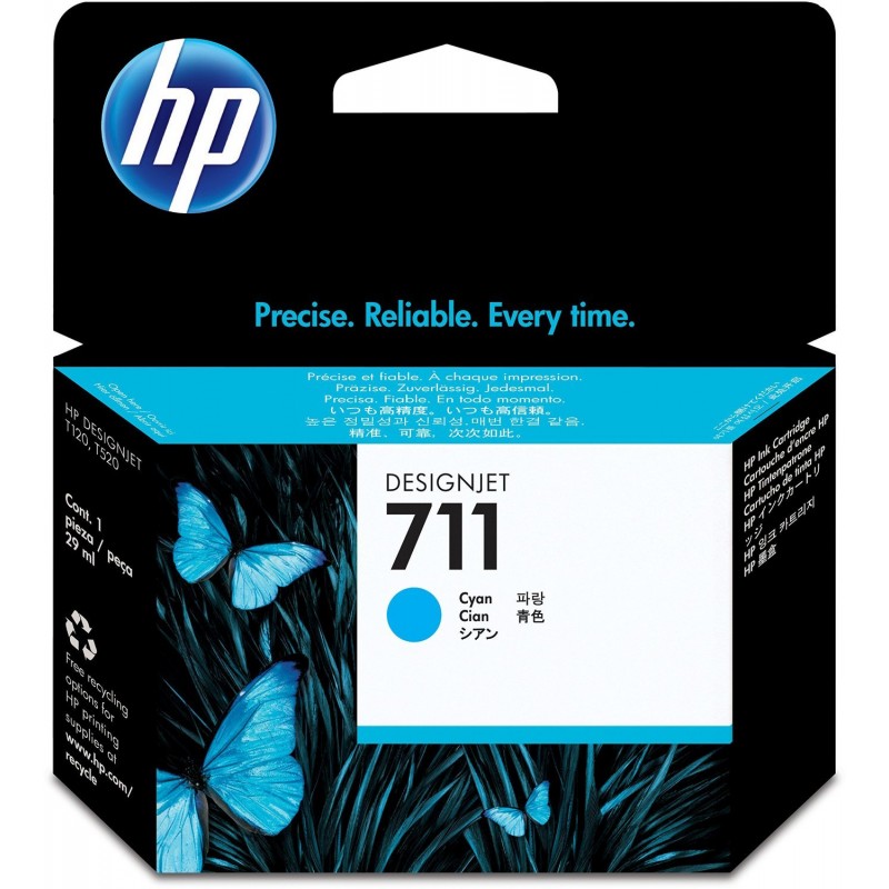 HP 711 Standard 1-Pack Original Ink Cartridge; Cyan;  ; HP DesignJet T120, T520-CZ130A