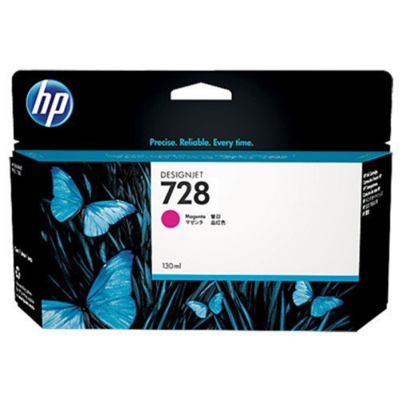 HP 728 Standard 1-Pack Original Ink Cartridge; Magenta 130 ml;  ; HP DesignJet T730, T830-F9J66A