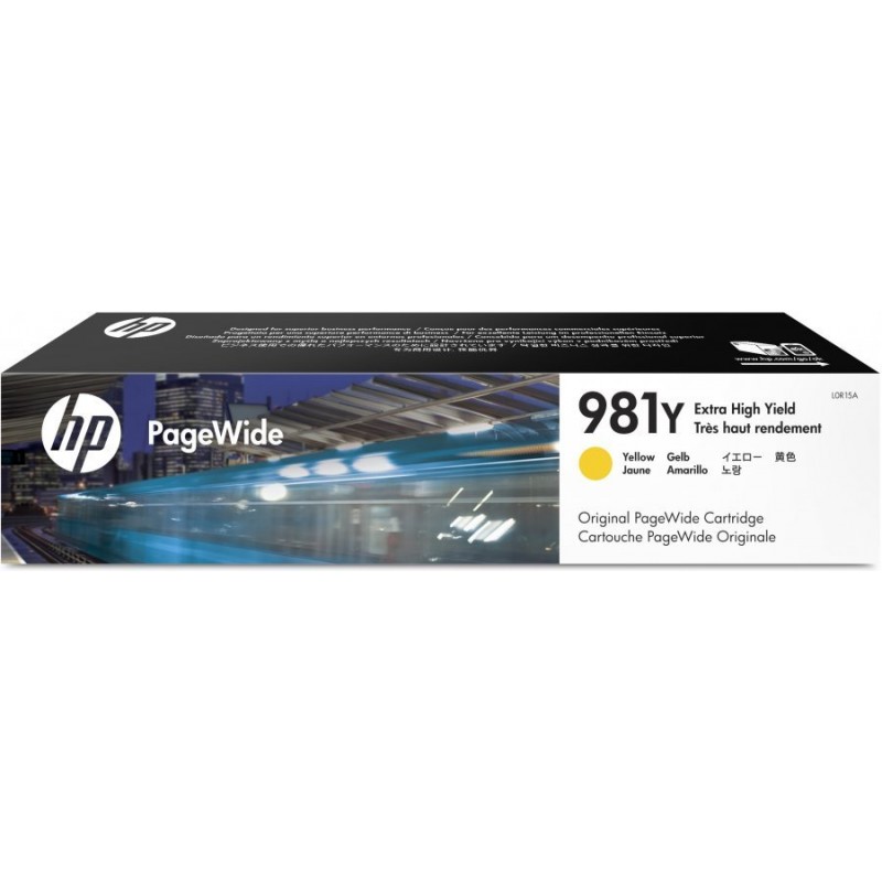 HP 981Y Standard 1-Pack Original Ink Cartridge; Yellow;  Page Yield 16000; HP PageWide Enterprise Color 556; 586;-L0R15A