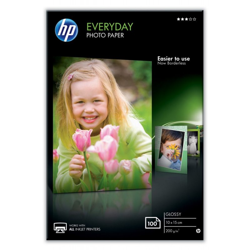 HP Everyday Glossy Photo Paper-100 sht/10 x 15 cm-CR757A