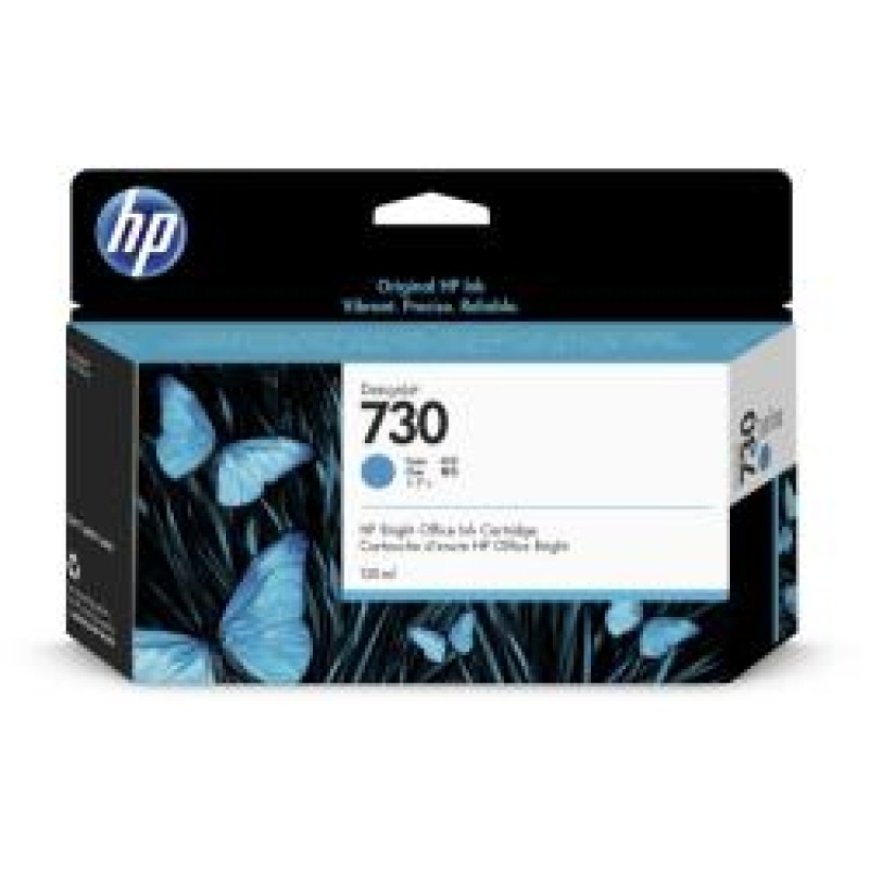 HP 730 130-ml Cyan DesignJet Ink Cartridge-P2V62A