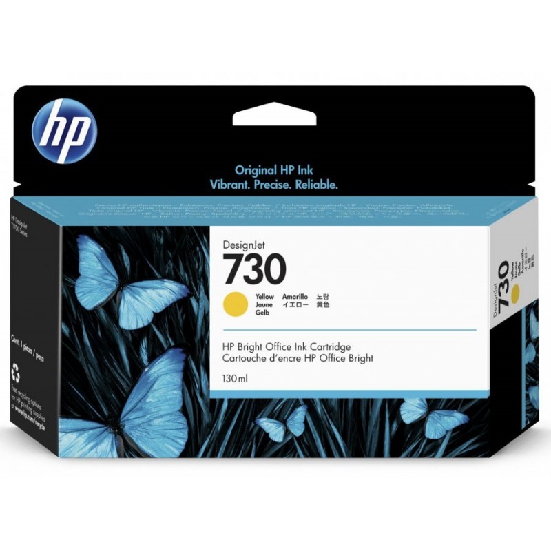 HP 730 130-ml Yellow DesignJet Ink Cartridge-P2V64A