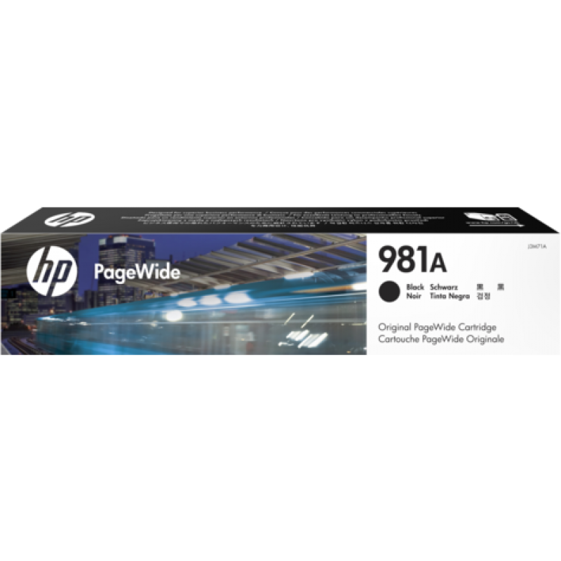HP 981A Standard 1-Pack Original Ink Cartridge; Black;  Page Yield 6000; HP PageWide Enterprise Color 556; 586;-J3M71A