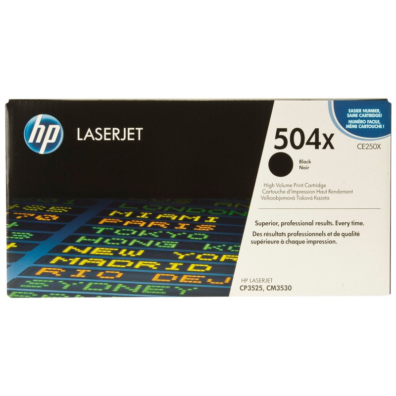 HP 504X Original LaserJet cartridge; black; 10500 Page Yield ; 1 - pack; HP Color LaserJet CP3525/CM3530MFP-CE250X