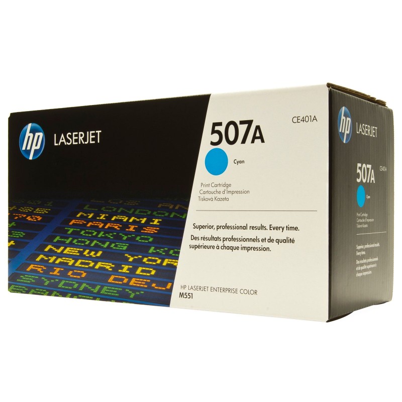 HP 507A Original LaserJet cartridge; cyan; 6000 Page Yield ; 1 - pack; HP LaserJet Pro 500 color MFP M570/Enterprise 500 color MFP M575/Enterprise 500 color M551-CE401A