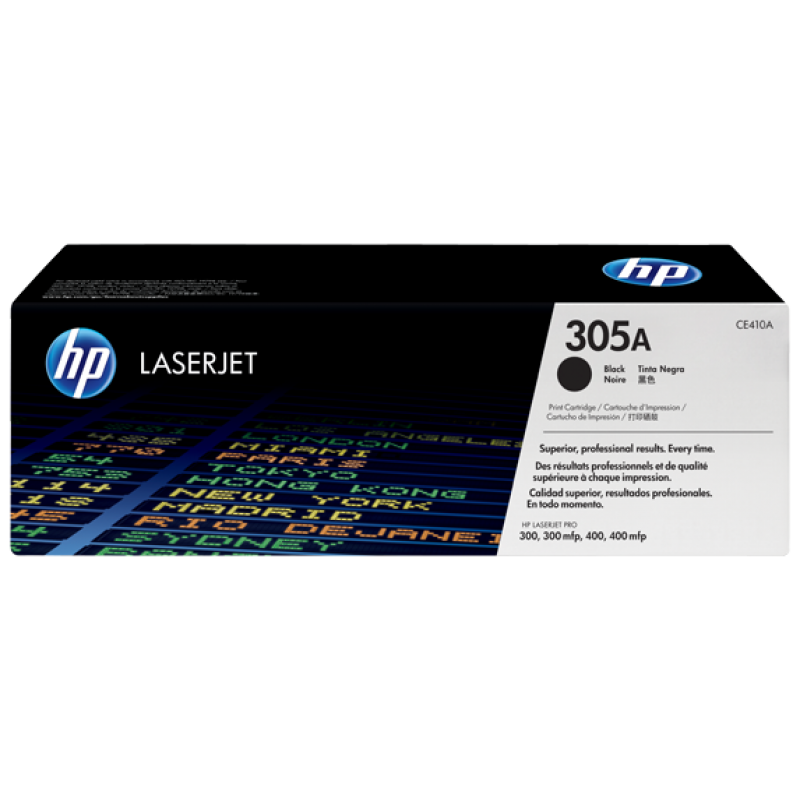 HP 305A Original LaserJet cartridge; black; 2200 Page Yield ; 1 - pack; HP LaserJet Pro 300 Color M351 /Pro 400 Color M451/Pro 300 Color MFP M375/Pro 400 Color MFP M475-CE410A