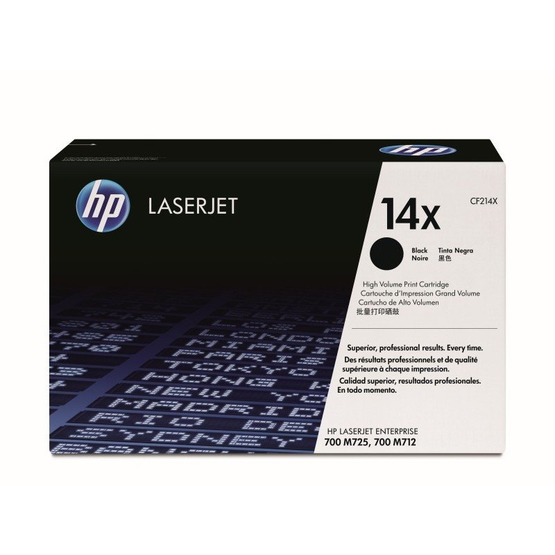 HP 14X Original LaserJet cartridge; black; 17500 Page Yield ; 1 - pack; LJ M712MFP/M725MFP-CF214X