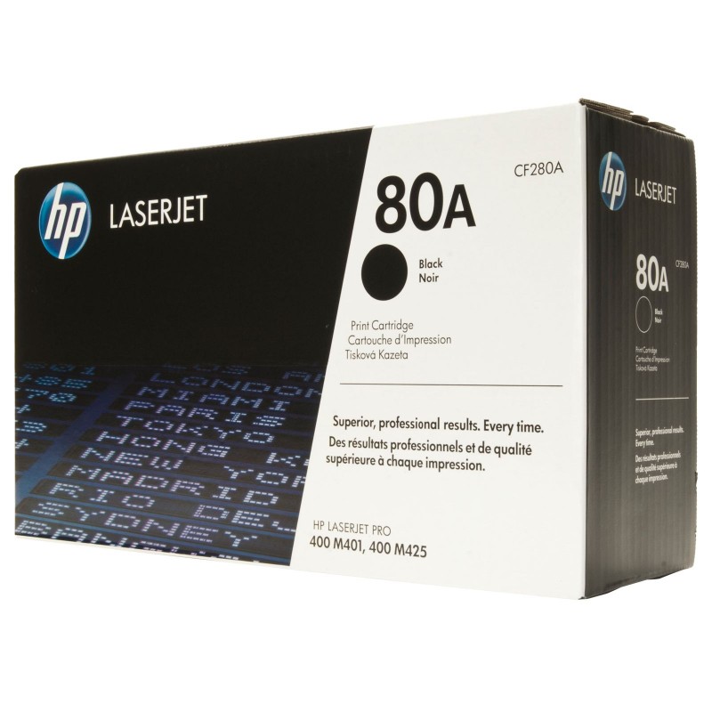 HP 80A Original LaserJet cartridge; black; 2700 Page Yield ; 1 - pack; HP LaserJet Pro 400 M401/MFP M425-CF280A