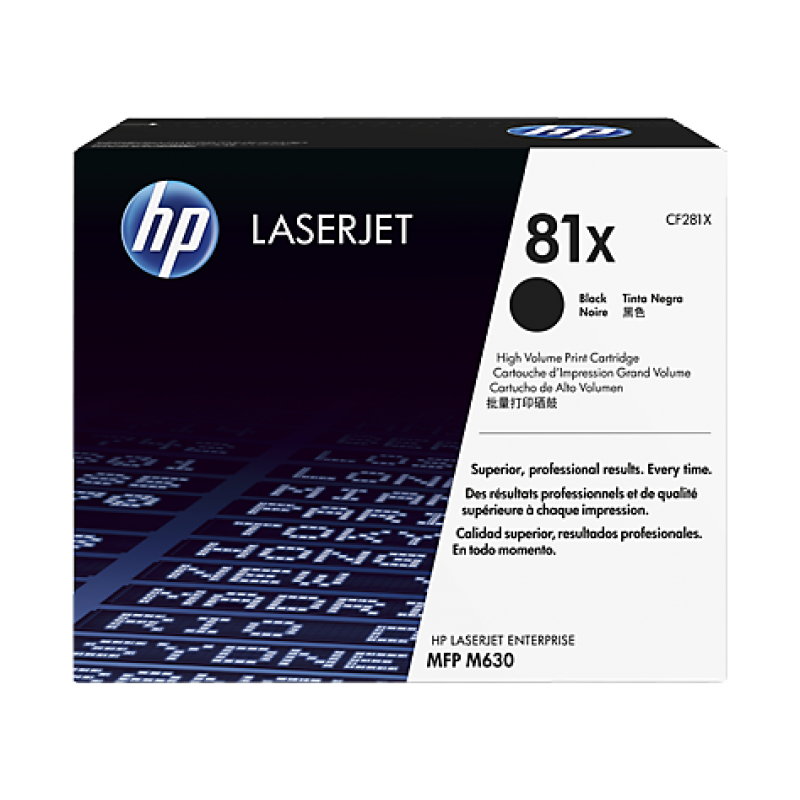 HP 81X Original LaserJet cartridge; black; 25000 Page Yield ; 1 - pack; HP LaserJet Enterprise MFP M630 / M605 / M606-CF281X